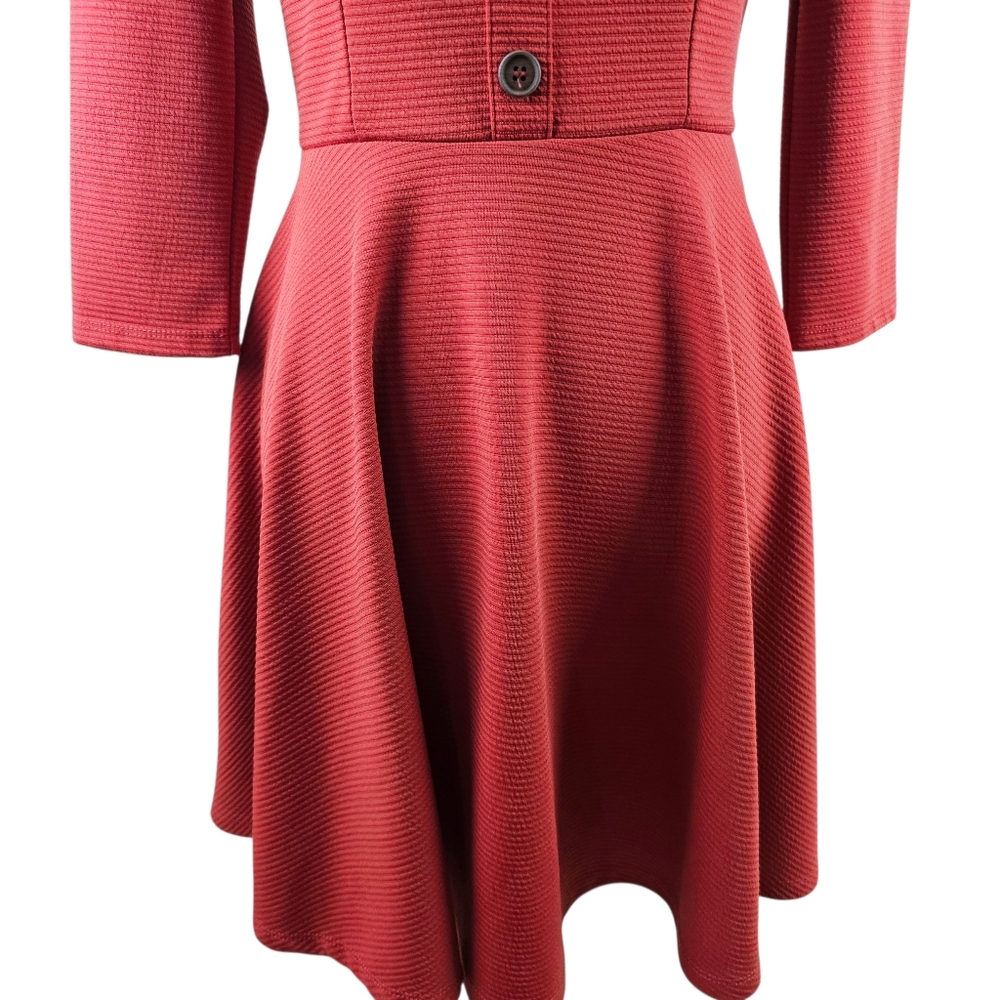 Mi Ami Francesca's Retro 60' Ribbed Fit & Flare Dress In S - Picture 3 of 6